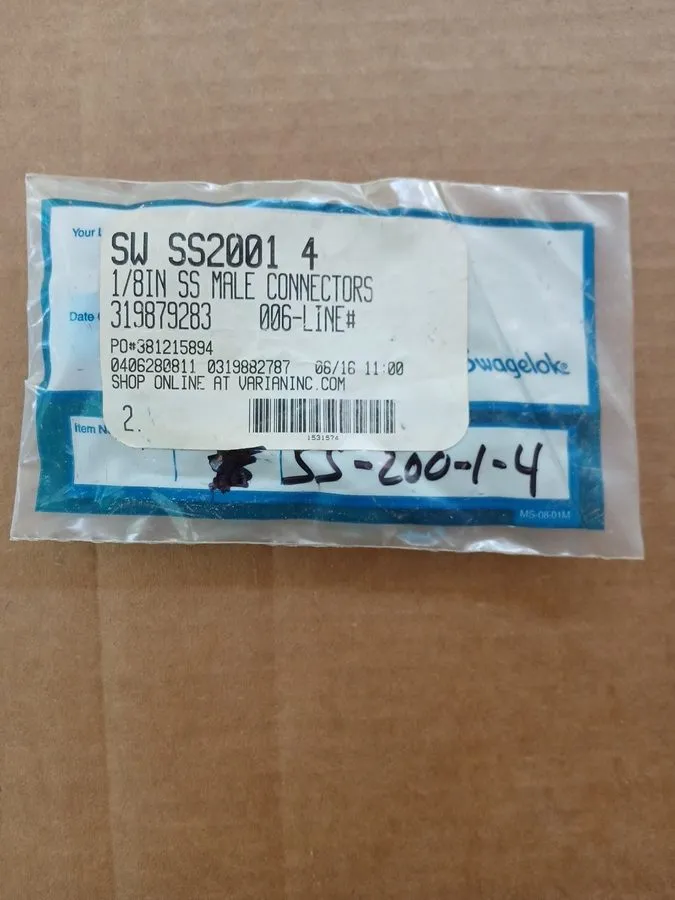 Разъём Swagelok SS-200-1-4 Male Connector Fitting 1/8” Tube OD x 1/4 Male NPT