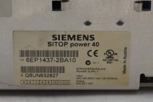 Блок питания 6EP1437-2BA10 Siemens SITOP Power supply output 24VDC/40A