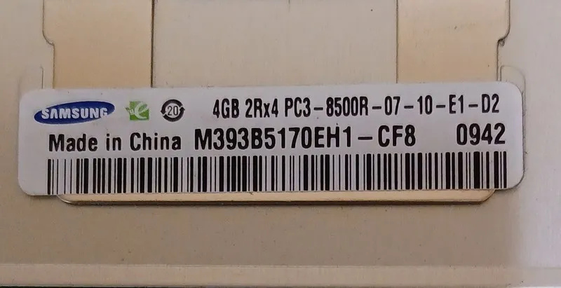 Модуль памяти Samsung 4GB 2Rx4 DDR3-1066MHz PC3-8500R ECC RAM M393B5170EH1-CF8