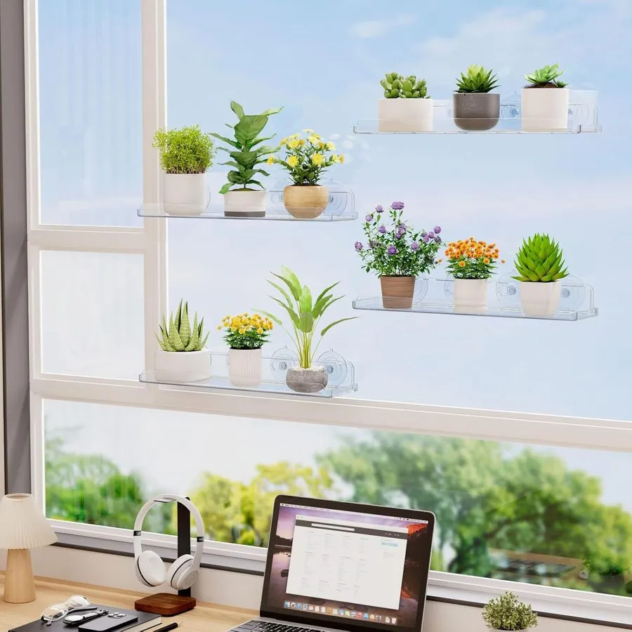 Вакуумная присоска Window Plant Floating Shelves 14.6X3.6, Acrylic Suction Cup