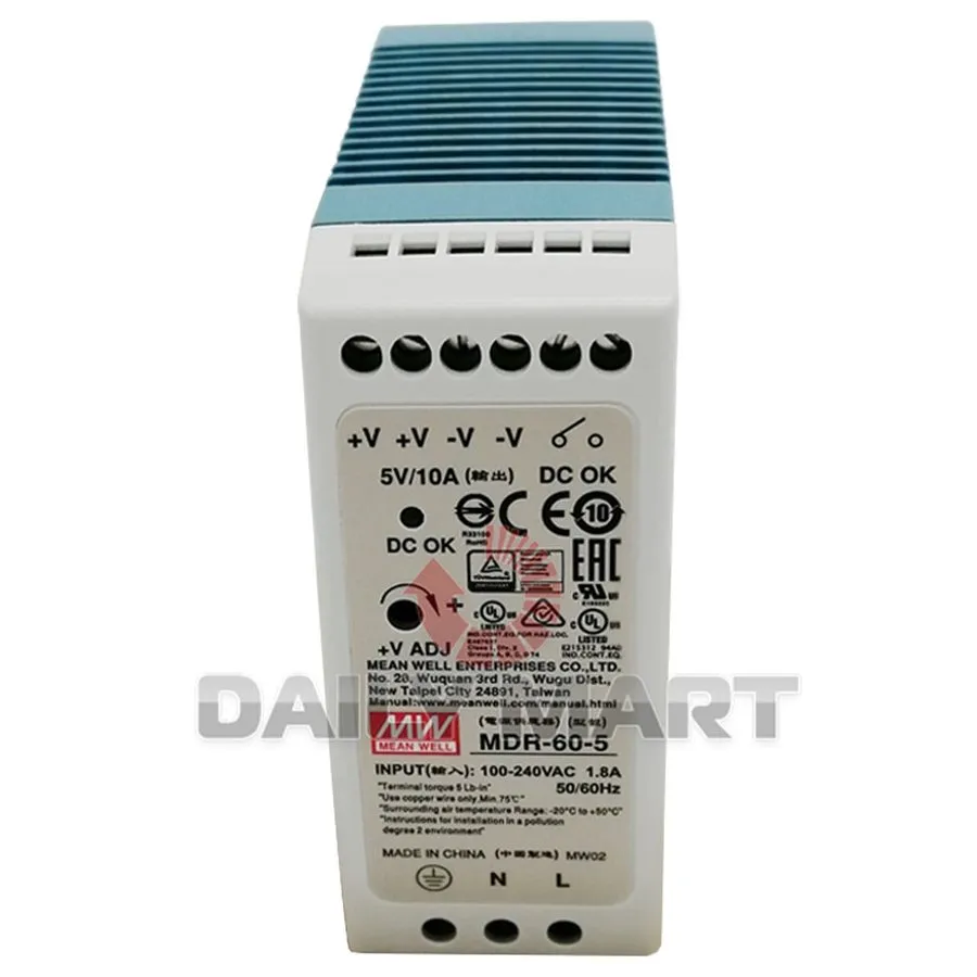 Блок питания MEANWELL MDR-60-5 DIN-Rail Power Supply 5V 10A