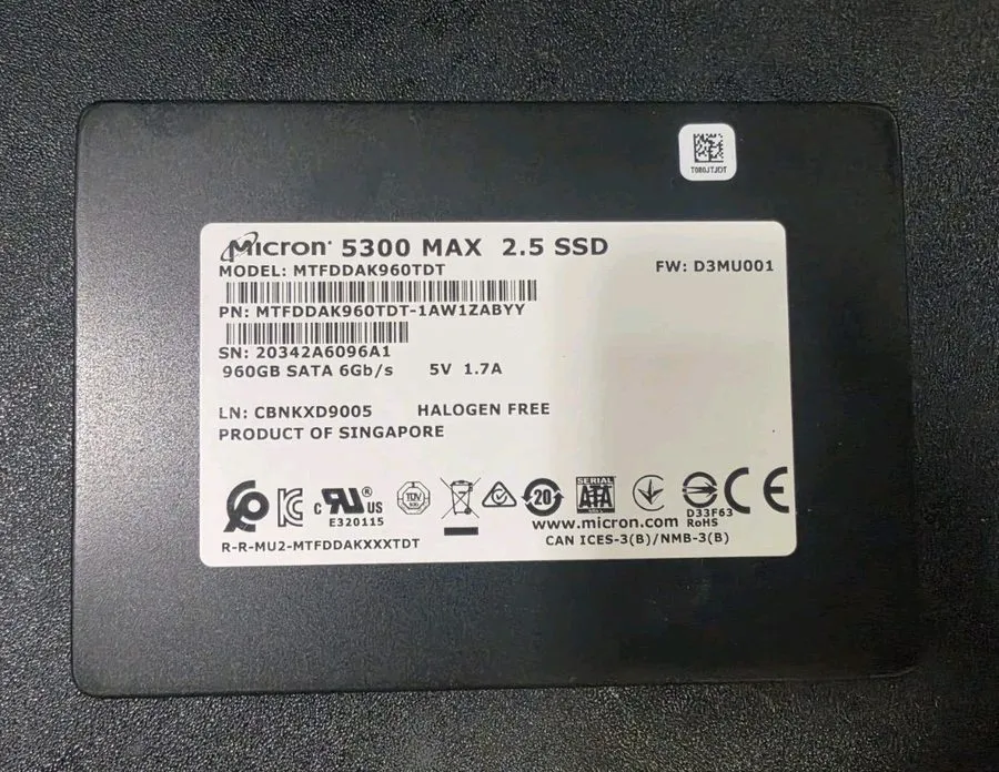 SSD-накопитель MICRON 5300 960GB 2.5" SATA SSD MTFDDAK960TDT Lenovo 4XB7A17089 1