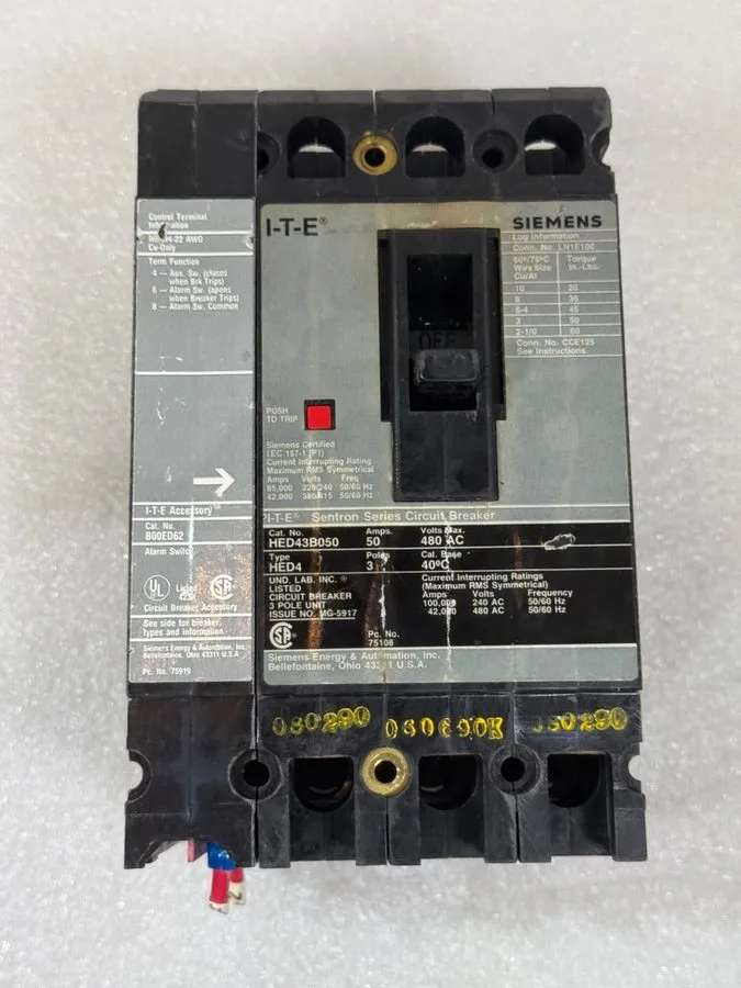 Автоматический выключатель Siemens Sentron Seires Breaker HED43B050 3 Pole 50 Am