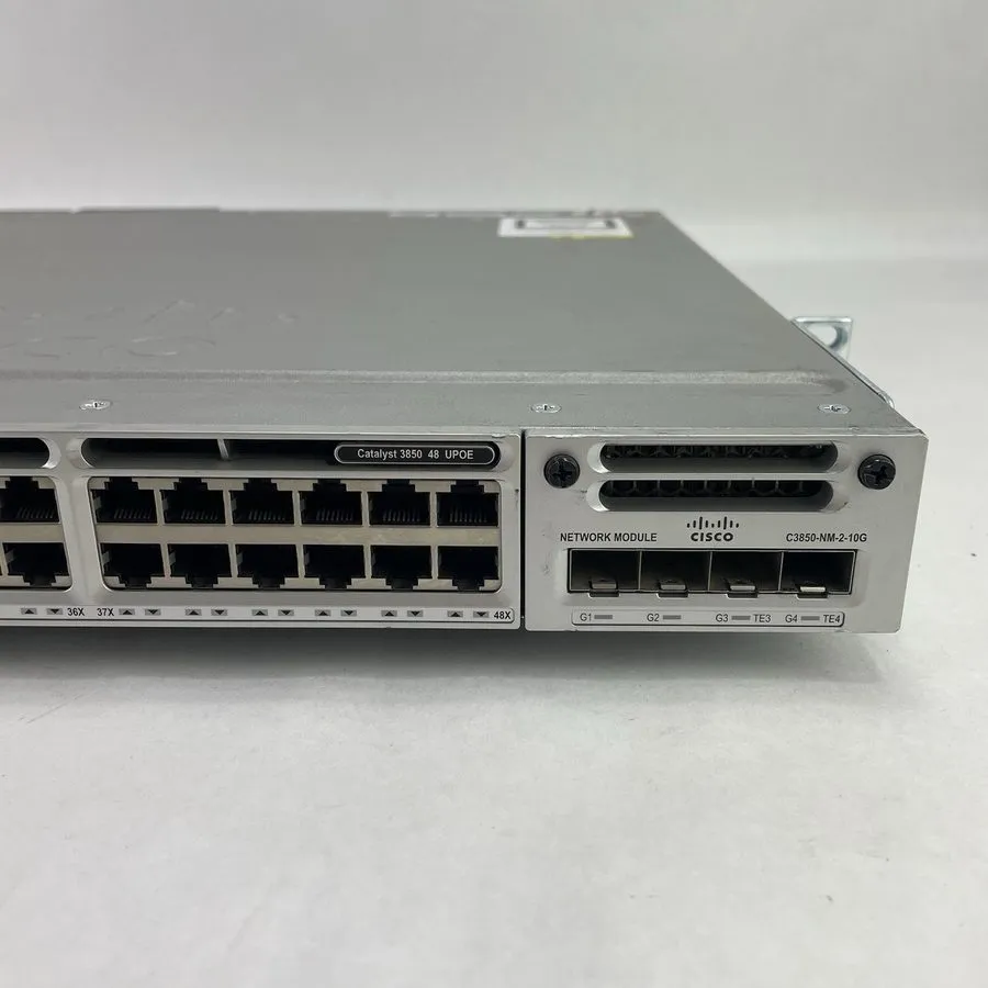 Коммутатор Cisco WS-C3850-48U-S 48-Port UPoE Switch w/ C850-NM-2-10G & Dual 1100 — фото лота 2