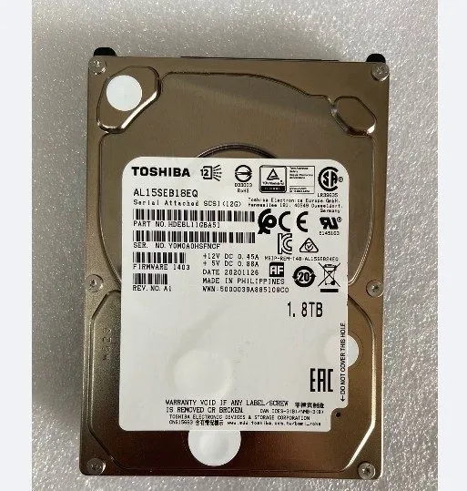 Сервер Toshiba 1.8TB 10K SAS 2.5" 12Gbps 12GB HARD DRIVE Dell HP Server AL15SEB1