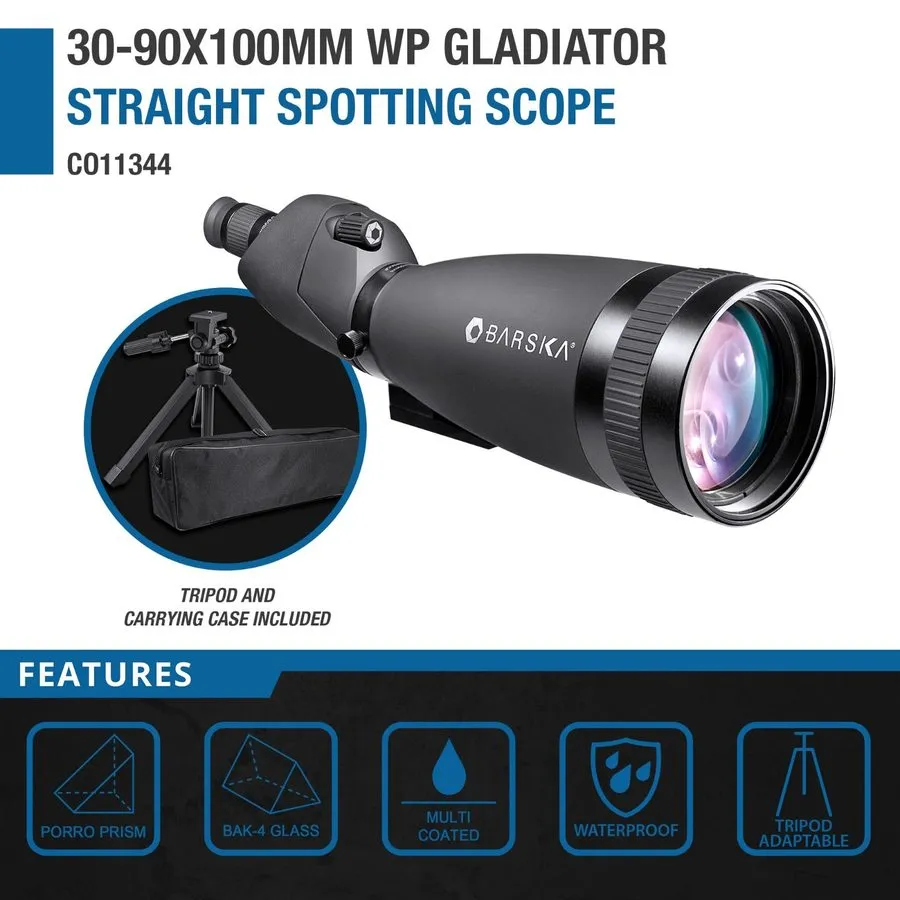 Оборудование видеонаблюдения Barska 30-90x100 WP Gladiator Spotting Scope + Trip — фото лота 1