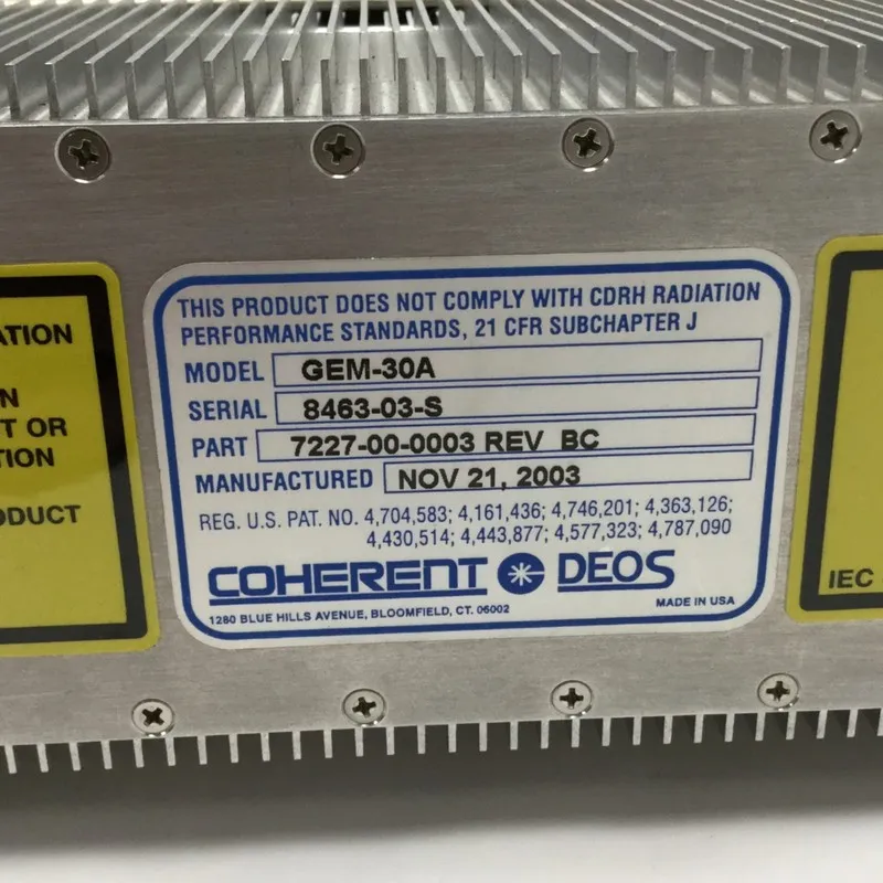 Лазерная головка Coherent DEOS GEM-30A Laser Head 30W Air Cooled RF-Excited CO2 