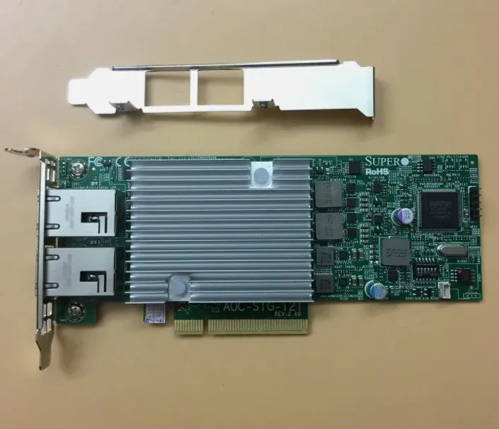 Кабель Supermicro AOC-STG-i2T Dual Port 10GbE Ethernet PCI-E Adapter NIC Intel X — фото лота 1