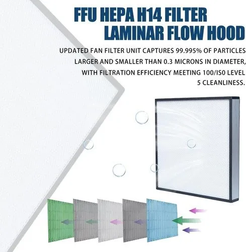 Ламинарный бокс HEPA H14 Filtration Laminar Flow Hood FFU 22.6x22.6 Inch ISO Cla — фото лота 2