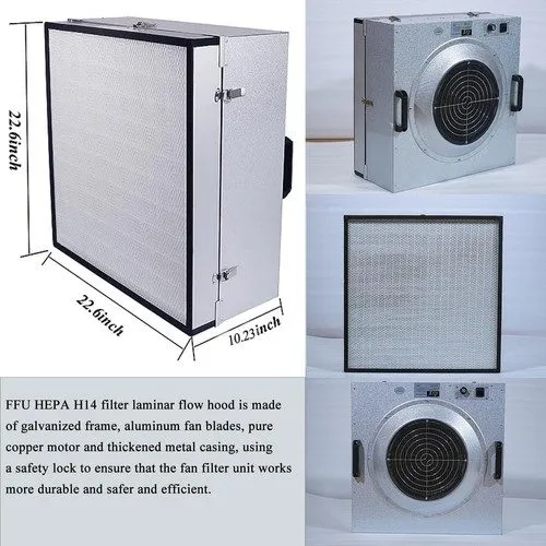 Ламинарный бокс HEPA H14 Filtration Laminar Flow Hood FFU 22.6x22.6 Inch ISO Cla — фото лота 4