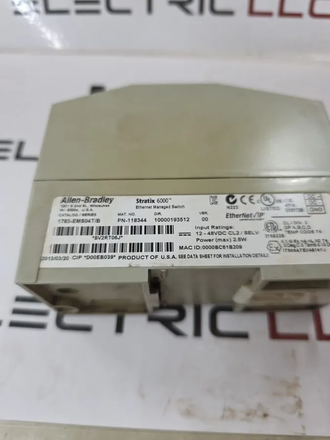 Коммутатор Allen Bradley 1783-EMS04T/B Ethernet Managed Switch, 4-Port RJ45, 12-