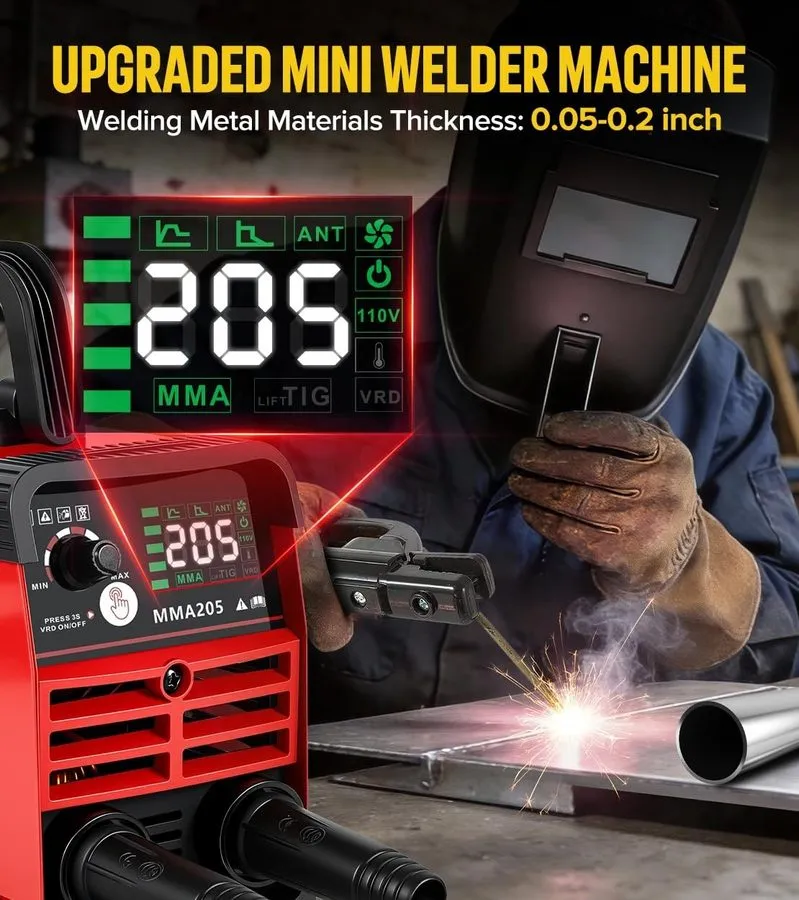 Сварочная горелка 205Amp Stick Welder ARC Welding Machine with Lift TIG Torch