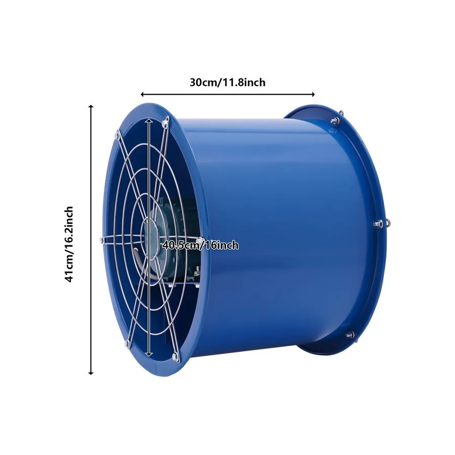 Вентилятор 16" Cylinder Pipe Spray Booth Paint Axial Duct Fan Exhaust Flow Blowe — фото лота 1