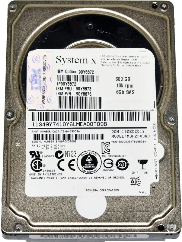 Жёсткий диск Lenovo IBM Seagate 600GB 2.5" 10K 6G SAS HDD ST600MM0006 90Y8873 90 — фото лота 3