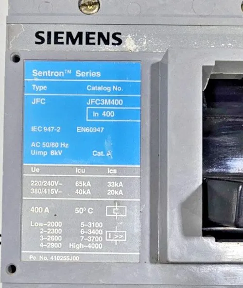 Автоматический выключатель SIEMENS SENTRON SERIES JFC JFC3M400 CIRCUIT BREAKER 4