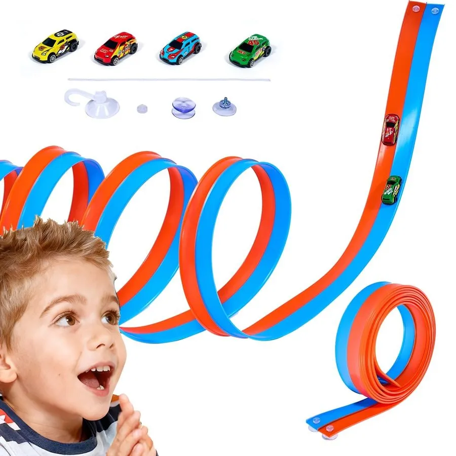 Микрофон 20-Foot Flexible Two-Color Racetrack with Suction Cup is a Portable Rol