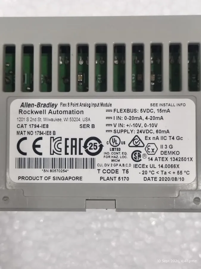Модуль ввода-вывода Allen Bradley 1794-IE8 /B FLEX I/O 8-Channel Analog Current/