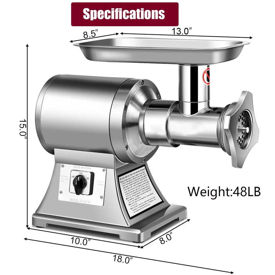 Оборудование для общепита Commercial Meat Grinder,550Lb/H 1100W Heavy Duty Stain
