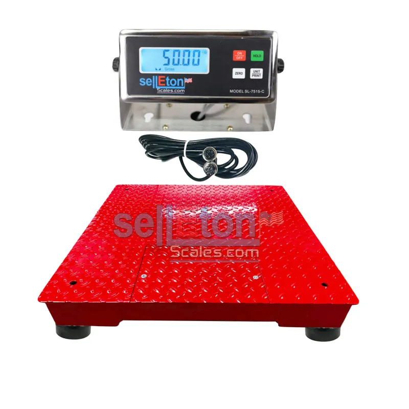 Весы SellEton SL-700 2'x2' Floor scale 24" x 24" pallet scale 1000 lbs Red Color