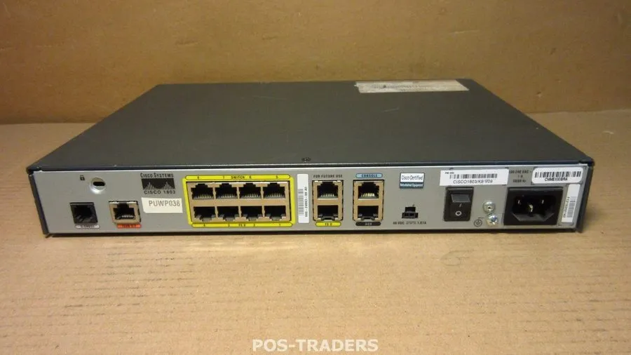 Маршрутизатор Cisco CISCO1803/K9 1803 V09 G.SHDSL Router w/ 8 x FE Switch Ports
