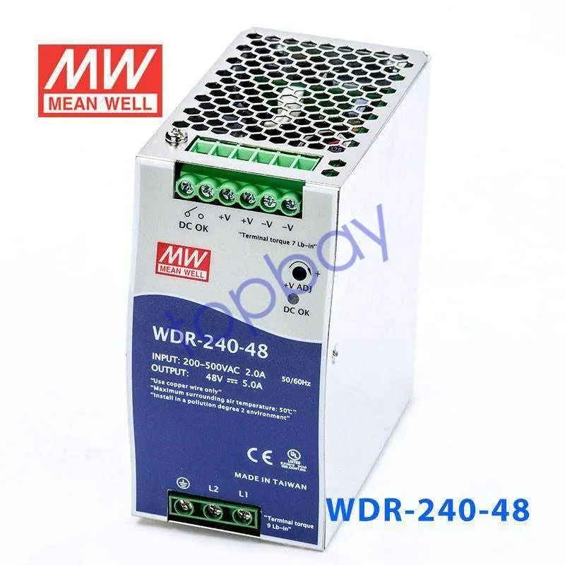 Блок питания WDR-240-48 Single Output Industrial Power Supply 240W 48V DIN Rail — фото лота 1
