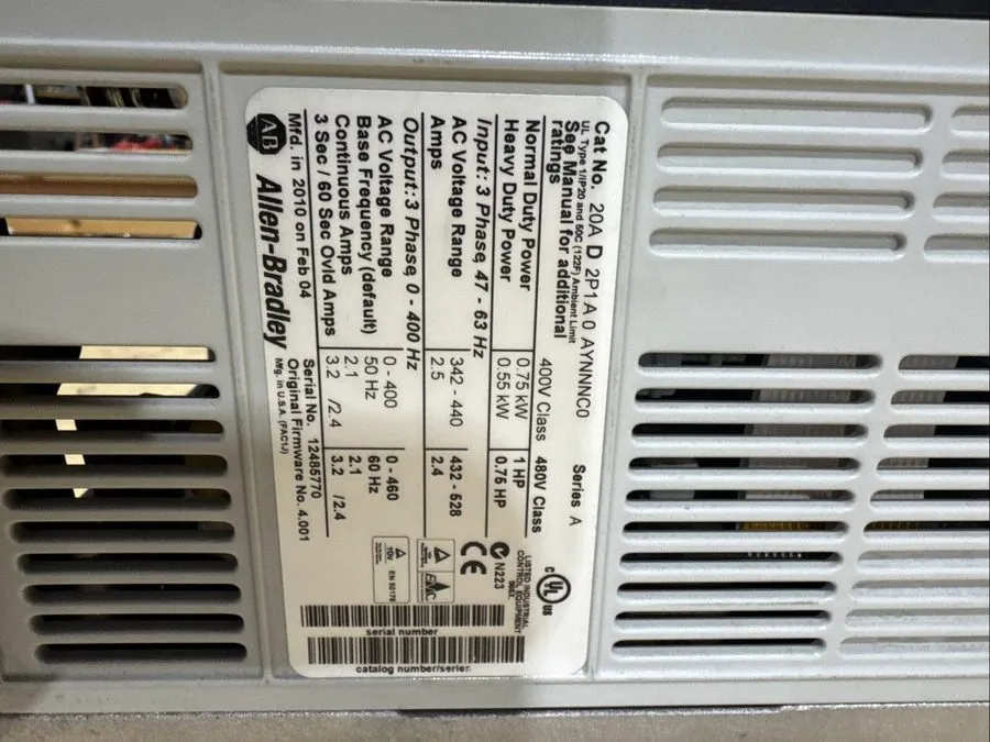 Частотный преобразователь Allen-Bradley PowerFlex 70 20AD2P1A0AYNNNC0 Adjust Fre