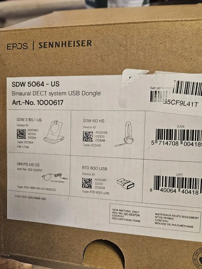 Радиосистема Sennheiser Epos Wireless DECT Headset with Microphone Binaural SDW 