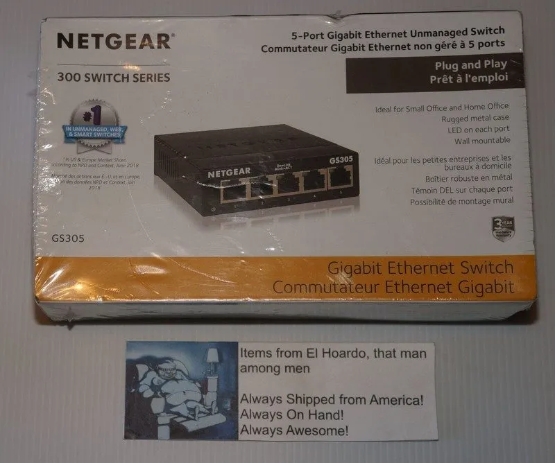 Коммутатор NETGEAR 5-Port Gigabit Ethernet Switch Desktop or Wallmount (GS305)