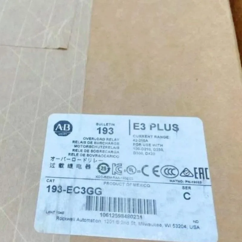 Реле защиты Allen Bradley 193-EC3GG E1 Plus 3 Pole Overload Protection Relay 1.6