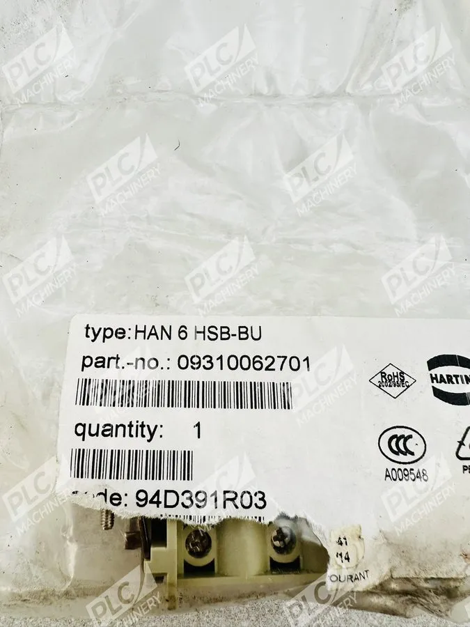 Разъём HARTING Connector 09310062701 6-core 35A HAN 6 HSB-F — фото лота 1