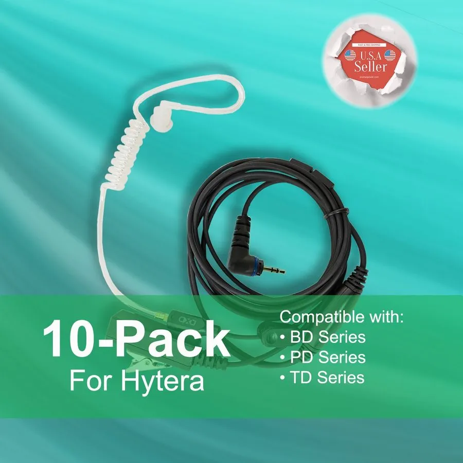 Гарнитура 5x Acoustic (2-Wir) Tube PTT Earpiece для Hytera Radio PD355 PD360 PD3