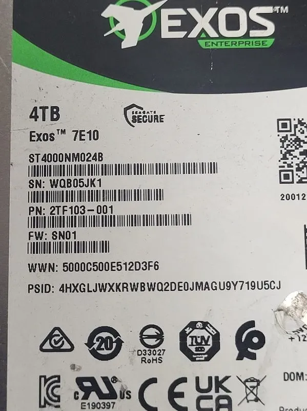 Жёсткий диск Seagate Exos 7E10 4TB ST4000NM024B 6Gb/s 256MB SATA 3.5" Enterprise — фото лота 2