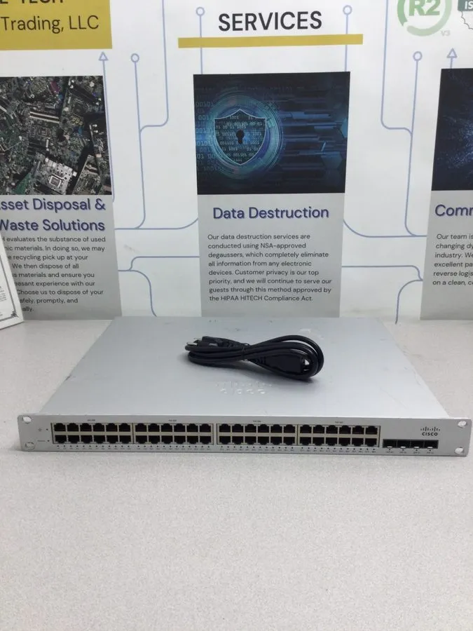 Коммутатор Cisco Meraki MS220-48FP-HW L2 48 Port Gigabit 740W PoE Switch *UNCLAI