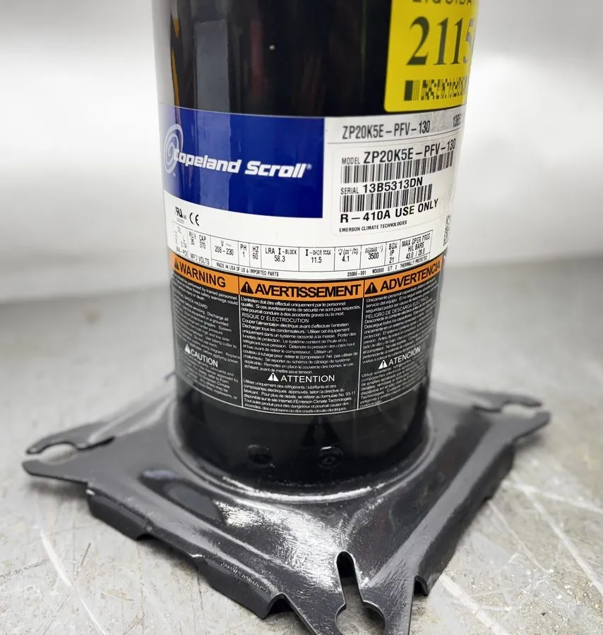 Компрессор Copeland ZP20K5E-PFV-130 Scroll Compressor 2 Ton 208-230V 1PH 20000 B