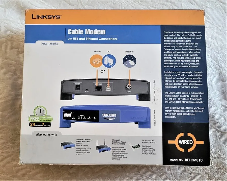 Маршрутизатор LINKSYS Cable Model with USB & Ethernet Connections Model BEFCMU10