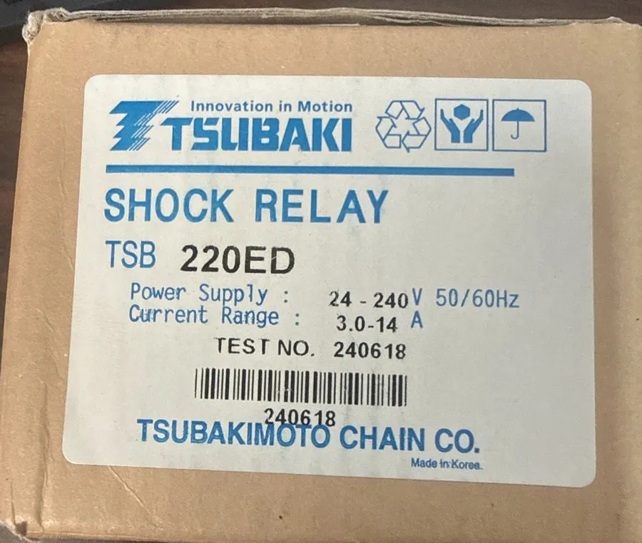 Реле TSUBAKI TSB220ED Shock Relay 24-240V 50/60Hz 3.0-14A Industrial Motor Prote — фото лота 1