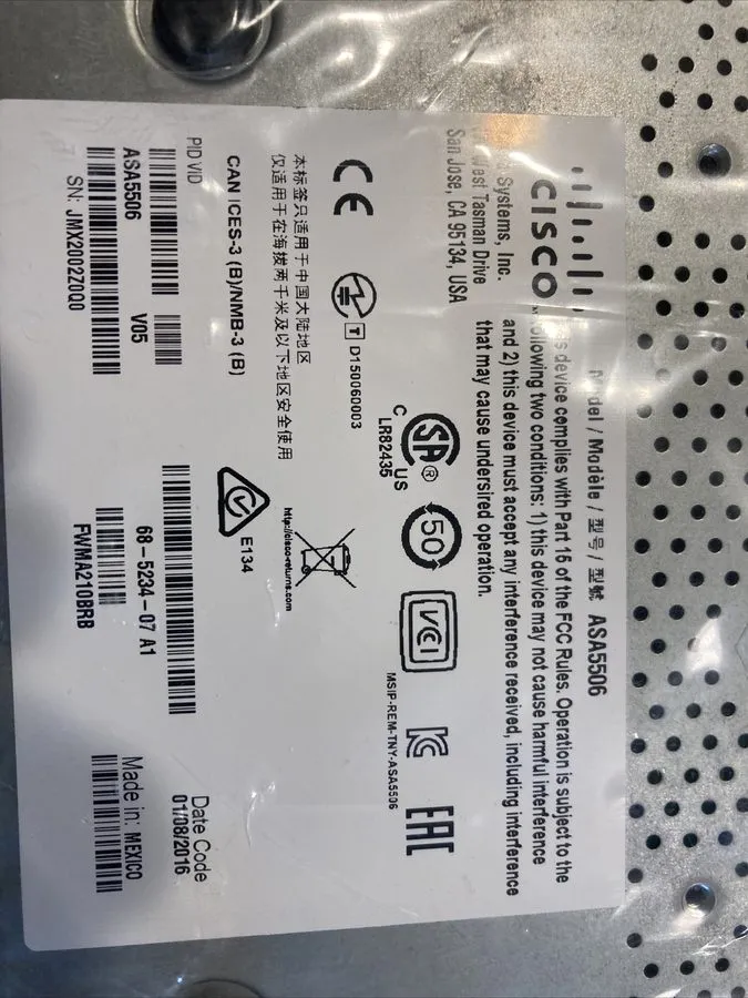 Межсетевой экран Cisco ASA 5506-X Network Firewall Appliance 8-Port Security Dev