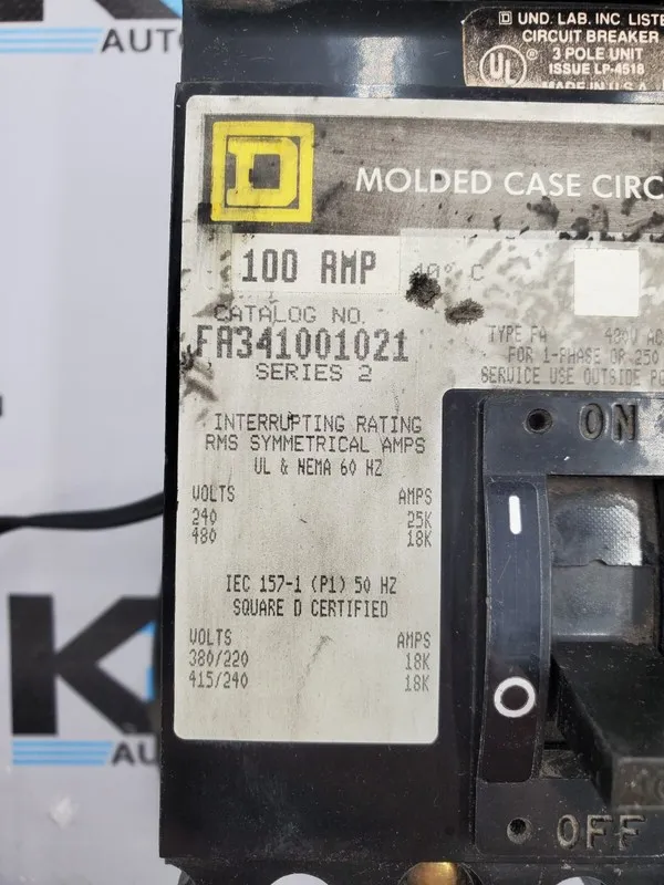 Автоматический выключатель Square D FA341001021 100 Amp 3 Pole 480V Circuit Brea