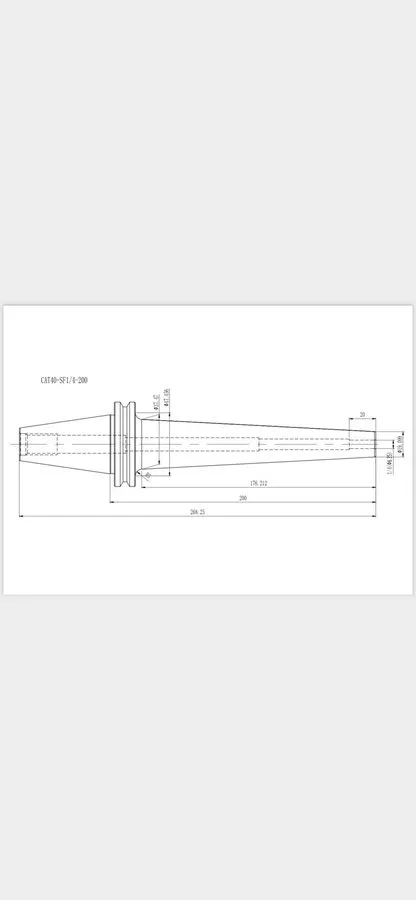 Режущий инструмент CAT40 Slim Shrink Fit Tool Holder, 3/16" Bore, X-long 8” Gage — фото лота 1