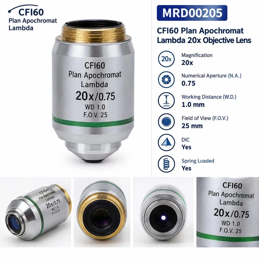 Объектив микроскопа Nikon Plan Apo λ 20x/0.75 Microscope Objective OFN25 DIC N2