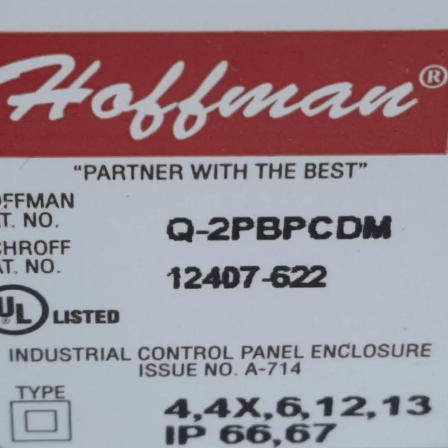 Монтажный шкаф Nvent Hoffman Pushbutton Enclosure Q2PBPCDM, 2-Hole 22.5mm (b636)