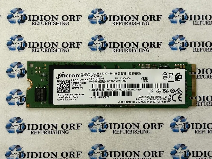 SSD-накопитель MICRON 512GB M.2 SATA 2280 SSD MTFDDAV512TDL, Grade A, SKU 25697