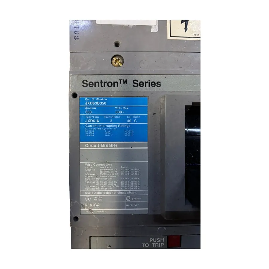 Автоматический выключатель Siemens JXD63B350 Sentron Series Circuit Breaker 350A