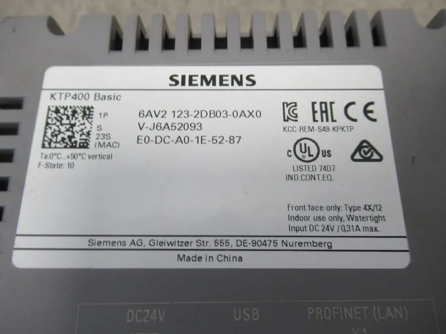 Панель оператора Siemens 6AV2123-2DB03-0AX0 SIMATIC HMI, KTP400 Basic, Basic Pan