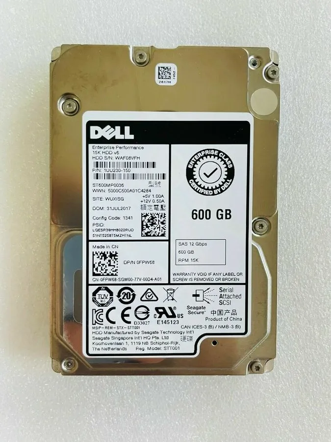 Сервер Dell 0FPW68 04HGTJ ST600MP0036 600GB 15K 12Gbps SAS 2.5 Inch Server Hard 