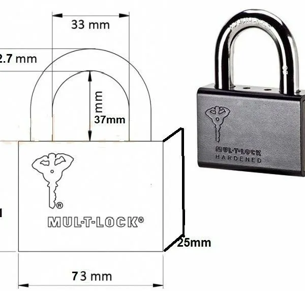 Такелажная скоба MUL-T-LOCK-INTERACTIVE+ C-13-C-SERIES HIGH SECURITY PADLOCK 1/2 — фото лота 2