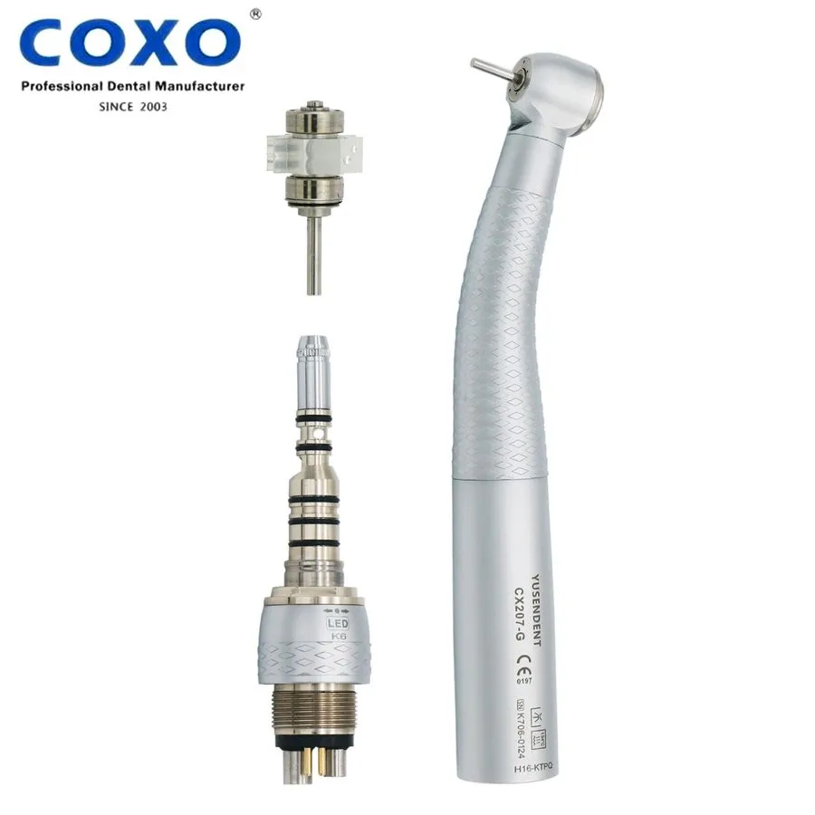 Стоматологический наконечник COXO Dental H16-KTPQ High Speed LED Big Torque Hand — фото лота 2