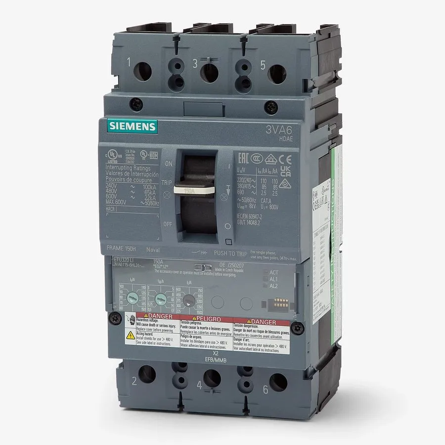 Автоматический выключатель 3VA6115-6HL31-0AA0 Siemens 150A 600V 3-Pole 3VA6 Mold