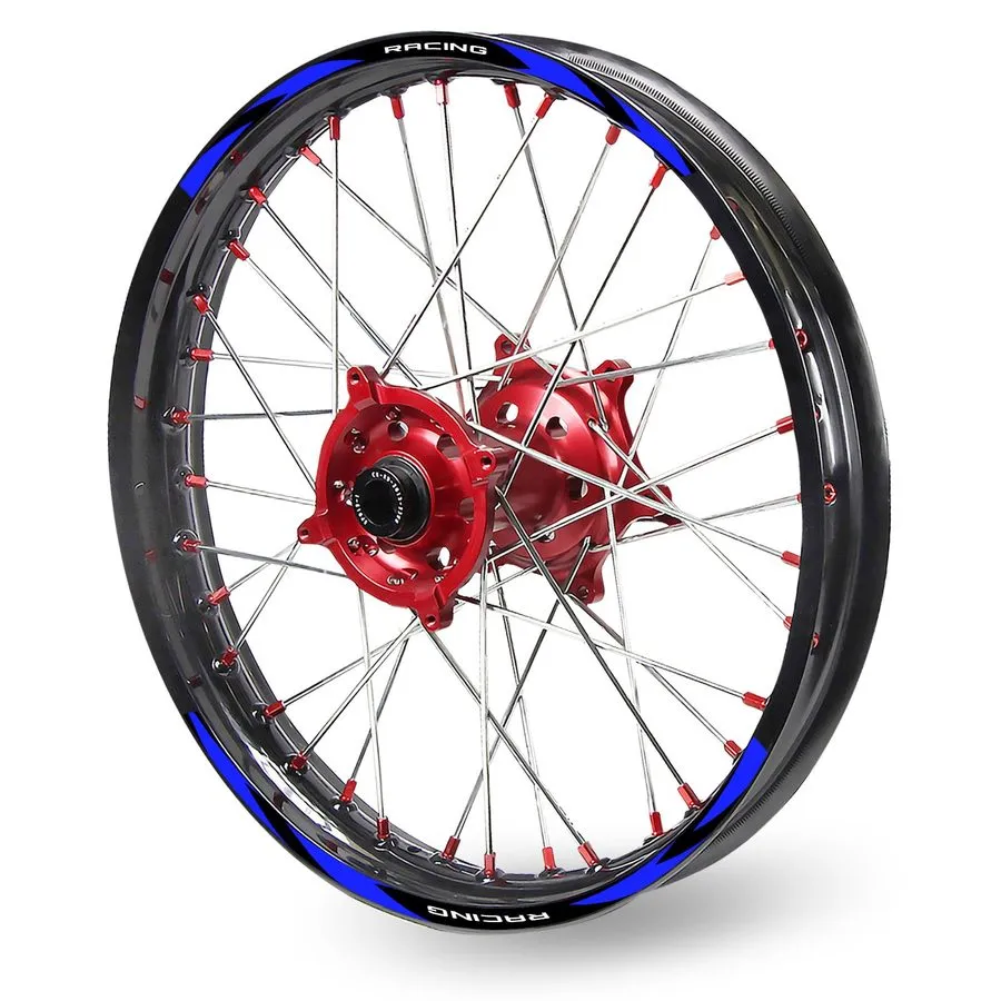СХД для Honda CRF250L 17 18 19 20 21/18 inch MX Dirt Bike Blue Wheel Stickers R0 — фото лота 1