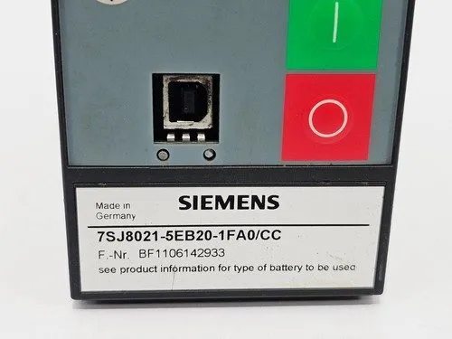 Реле защиты SIEMENS SIPROTEC 7SJ8021-5EB20-1FA0/CC OVERCURRENT PROTECTION RELAY  — фото лота 2